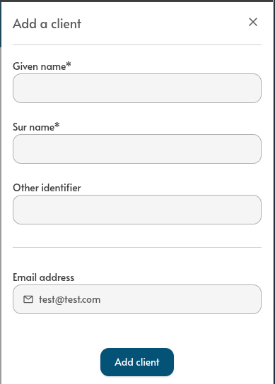 add client form
