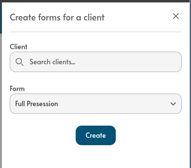 create forms drawer