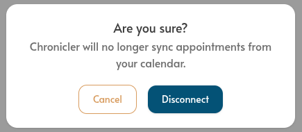 confirm calendar disconnect