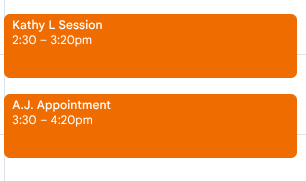 calendar event names