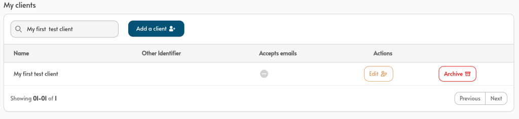 select client from table
