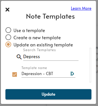 update template